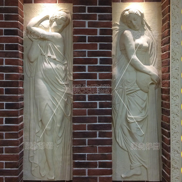 Sandstone Reliefs Custom Beauty Salon Sand rock Logo wall KTV Eurostyle figures Decorative Fresco Bath