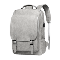 Mens PU backpack business casual retro computer bag fashionable travel backpack large capacity student school bag trendy brand