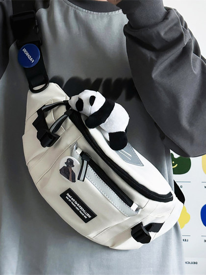 包包女2025新款斜挎包男款潮流腰包胸包帆布包运动单肩背包饺子包