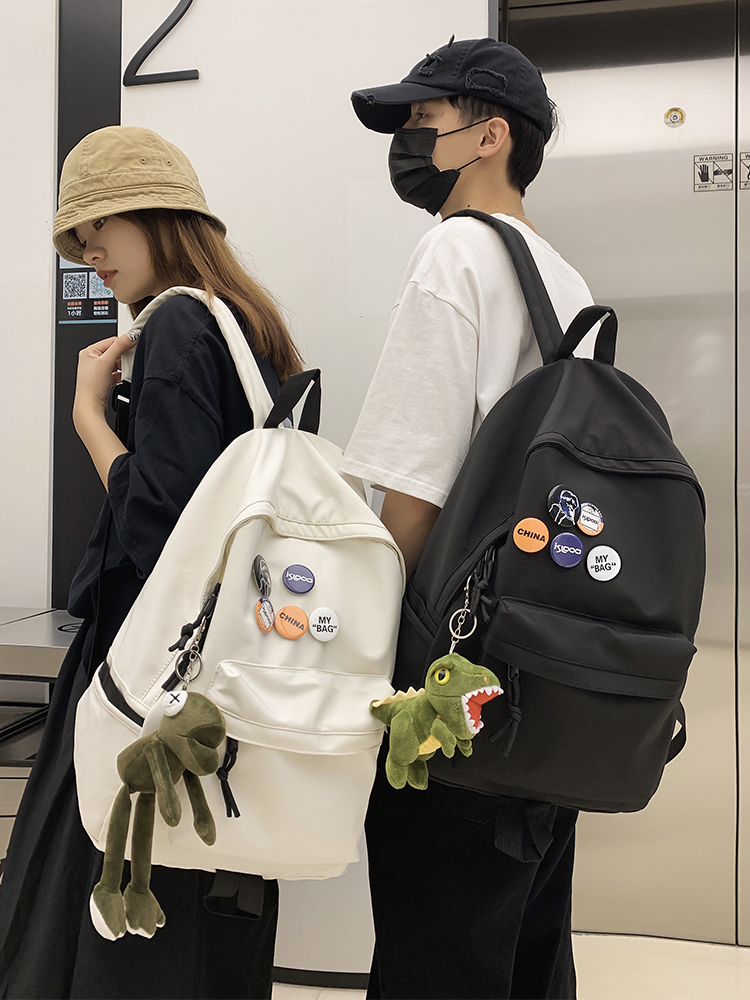 Tide brand shoulder bag men's simple large capacity travel backpack Casual Japanese junior high school students high school college students school bag