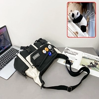 Комбинация черно-белого цвета + набор значков из 5 человек + кулон Ppapa Bear