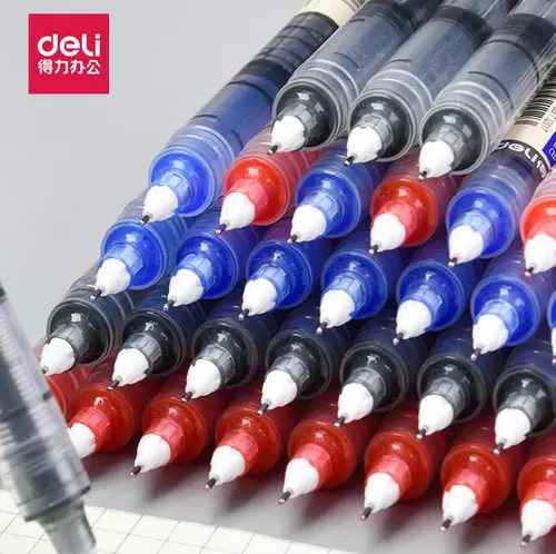 Deli -liquid -Type Beadging Pen -Speed ​​Dry Pen Pull -Pipe S856 Нейтральная ручка для ручки простые вставки из холодного ветра Черно -голубое красное пен