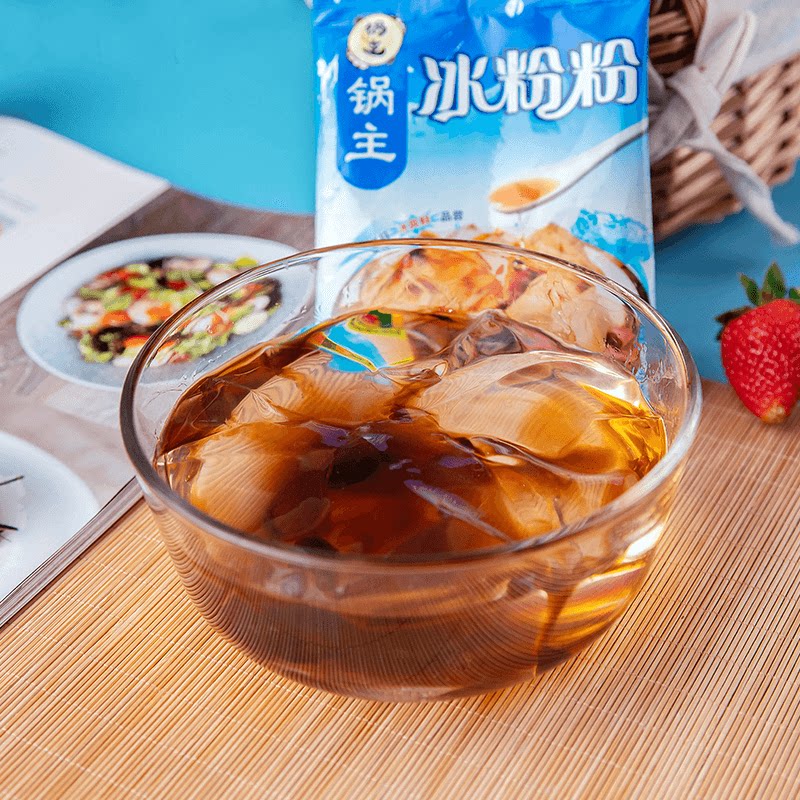 Chongqing Jiaxian original ice powder summer specialty brown sugar fruit ice powder cold cake white jelly wholesale 40g * 10 bags