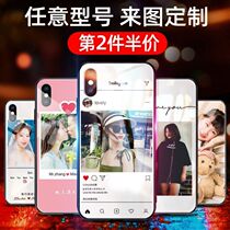 Mobile phone shell customization Any model Couples own photo frosted to map the development of glass custom private picture custom model custom diy custom production Self-made funny set Tide girl