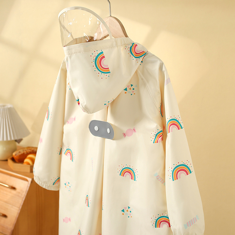 Rainbow Children's Raincoat for Girls, Special for Elementary School Students to Go to School with a Backpack, 2026 New Model, Waterproof Poncho for Kindergarten