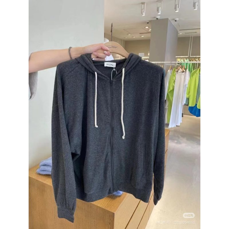 「Cuidi」In Stock American Vintage Modal Hooded Zip-Up Loose Sweatshirt Ypa03B 「Cuidi」In Stock American Vintage Modal Hooded Zip-Up Loose Sweatshirt Ypa03B