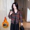Spring and Autumn 2026 New Fashionable Women's Clothing This Year Fashionable and Versatile Autumn Clothes Short Beautiful Tops Plaid Jackets
