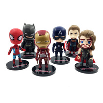 Q version of Avengers cake ornaments Captain America Spider-Man Iron Man hero cake decoration doll