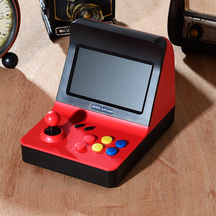 Retro mini arcade psp trò chơi điều khiển đôi cọ trò chơi hội trường hoài cổ cọ người chơi rocker mô hình mười cũ - Bảng điều khiển trò chơi di động máy chơi game mini cầm tay
