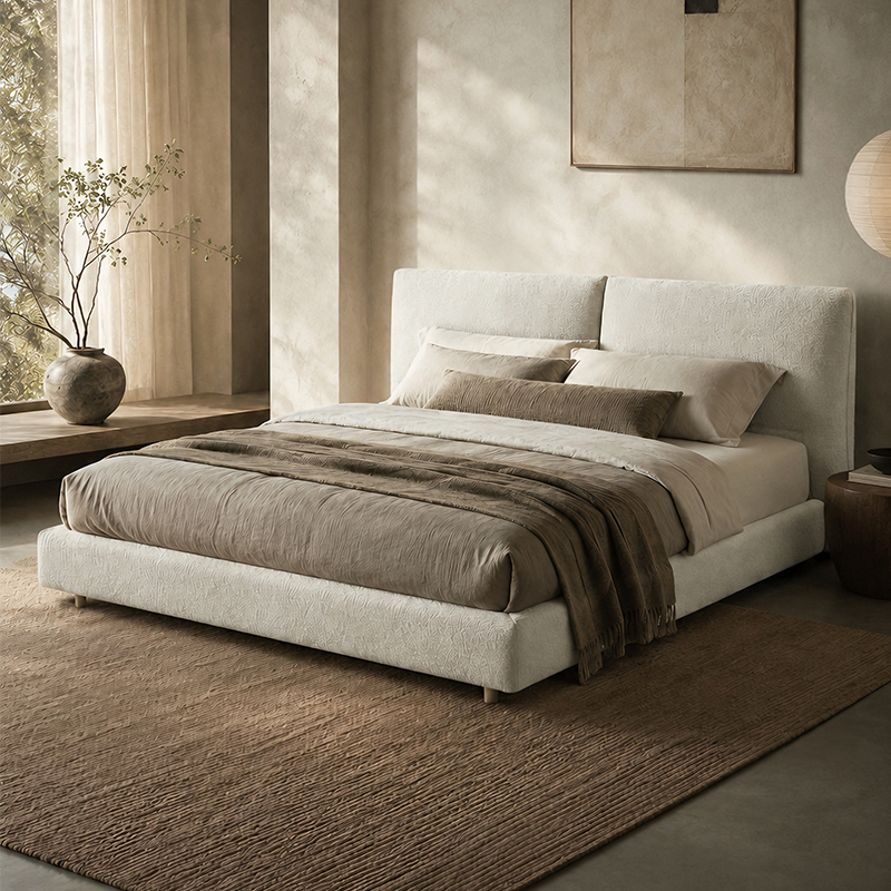 Pusengji/Neo-Classicalism Series/Cream-Style Pumpkin Bed Home French-Style Double Fabric Bed Bedroom Simple Bed Pusengji/Neo-Classicalism Series/Cream-Style Pumpkin Bed Home French-Style Double Fabric Bed Bedroom Simple Bed