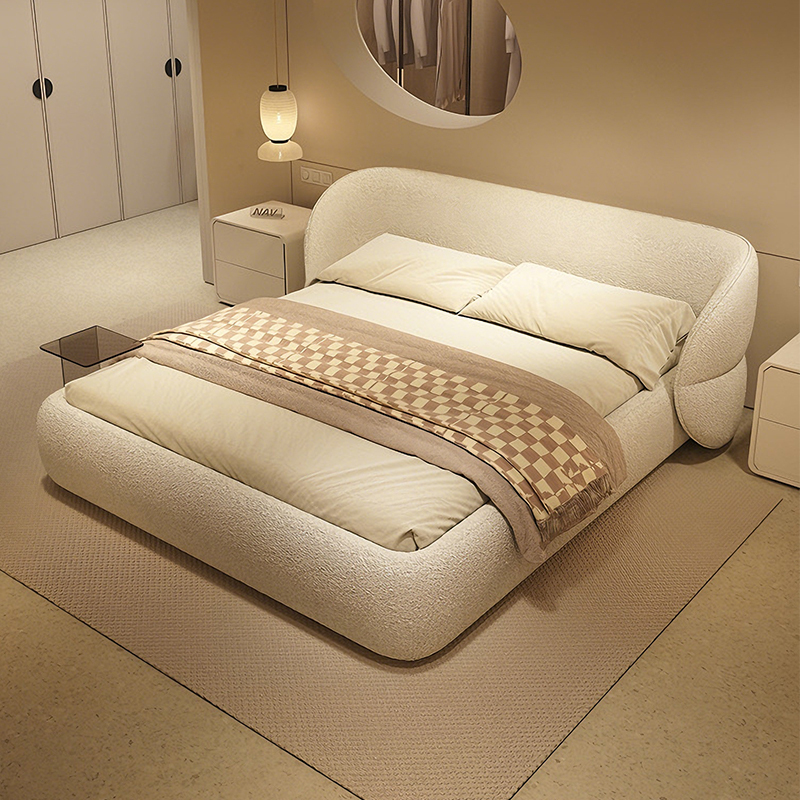 Pusengji/Neo-Classicalism Series/Butterfly Fabric Bed Modern Minimalist Embraceable Double Bed 1.8m Large Apartment Style