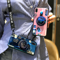 vivox21 mobile phone shell net red camera blue light vivox21i mobile phone shell anti-fall x20 hanging neck hanging rope x20a personality female wave soft silica gel x20plus screen fingerprint x2