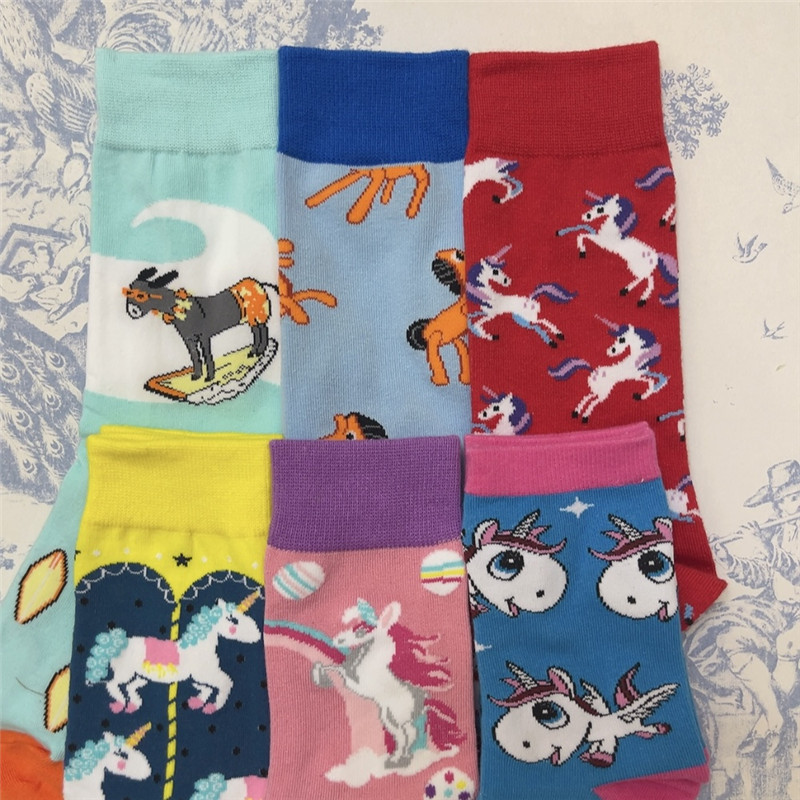 Cartoon Rainbow Cute Unicorn Sweet Purple Mid-Calf Socks Carousel Color Palette Socks Cartoon Rainbow Cute Unicorn Sweet Purple Mid-Calf Socks Carousel Color Palette Socks