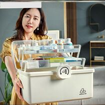 Large medicine box family-mounted large-capacity household medicine storage box multi-layer extra-large classification full medical box