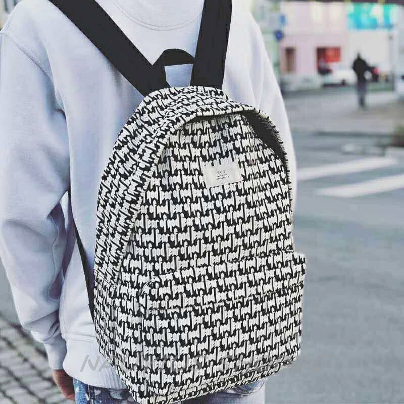 Fear of God High Street Essentials Full-Print Letter Backpack Fog American-Style School Bag Unisex Backpack Trendy