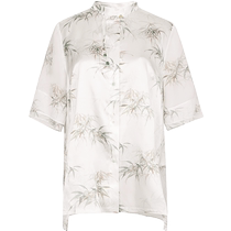 Moms summer clothes new Chinese style 2024 new style noble large size mulberry silk tops middle-aged and elderly womens style silk shirts