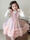 Girls' Dress Set Spring 2026 New Style Kidsren's Stylish Bow Rainbow Cake Dress Baby Princess Dress