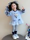 Girls' Cartoon Bunny Police Officer Sweatshirt Dress Set, Kidsren's Spring and Summer Fashionable and Cute Judy Clothes Lace Two-Piece Set