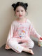 Girls' Cartoon Hello Kitty Pajamas, Kidsren's Spring and Summer Modal Home Clothes, Thin Set, Cute Air-Conditioned Clothes