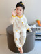 Girls' Gauze Pajamas, Spring & Fall Long-Sleeved Air-Conditioned Clothes, Kidsren's Pure Cotton Home Clothes, Cute Cardigan Suits for Girls and Babies