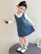 Baby Girl Skirt Set 2026 Spring and Autumn Style Long-Sleeve Doll Collar Top and Denim Skirt Set Stylish Two-Piece Set