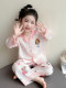 Girls' Sweet and Cute Style Children's Ice Silk Spring and Autumn Home Wear Set, Summer Comfortable Two-Piece Set, Baby Air-Conditioning Clothing