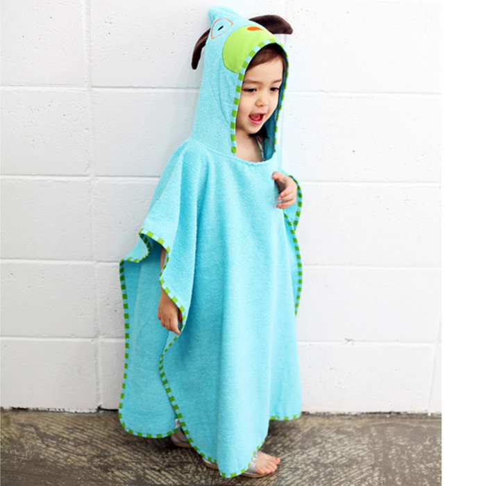 Foreign trade cotton children's bath towel Cotton children's bathrobe Cartoon beach hooded bathrobe Baby cape cloak tide