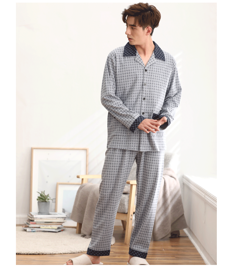 Pyjama pour homme en Coton à manches longues - Ref 3002328 Image 68