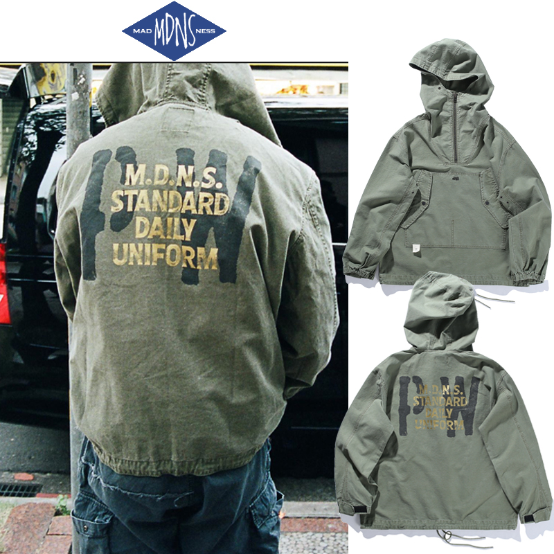 MADNESS SPRING AUTUMN LEISURE 100 lap jacket Yu Wenle Tide Card MDNS Loose Sleeve Headwind Jacket Man