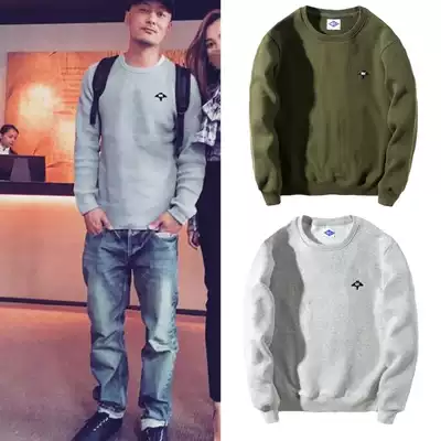 MDNS MADNESS embroidered devil fish plus velvet sweatshirt yuwenle fashion men casual simple warm coat