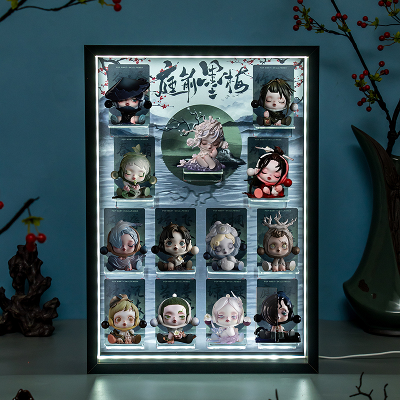 POPMART庭前墨梅盲盒SKULLPANDA古风场景展示盒潮玩系列收藏品