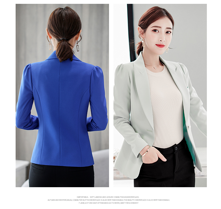 2018 thu đông mới phù hợp với áo khoác Hàn Quốc Slim dài tay màu rắn thời trang phù hợp với nữ nhỏ áo vest nữ không cổ