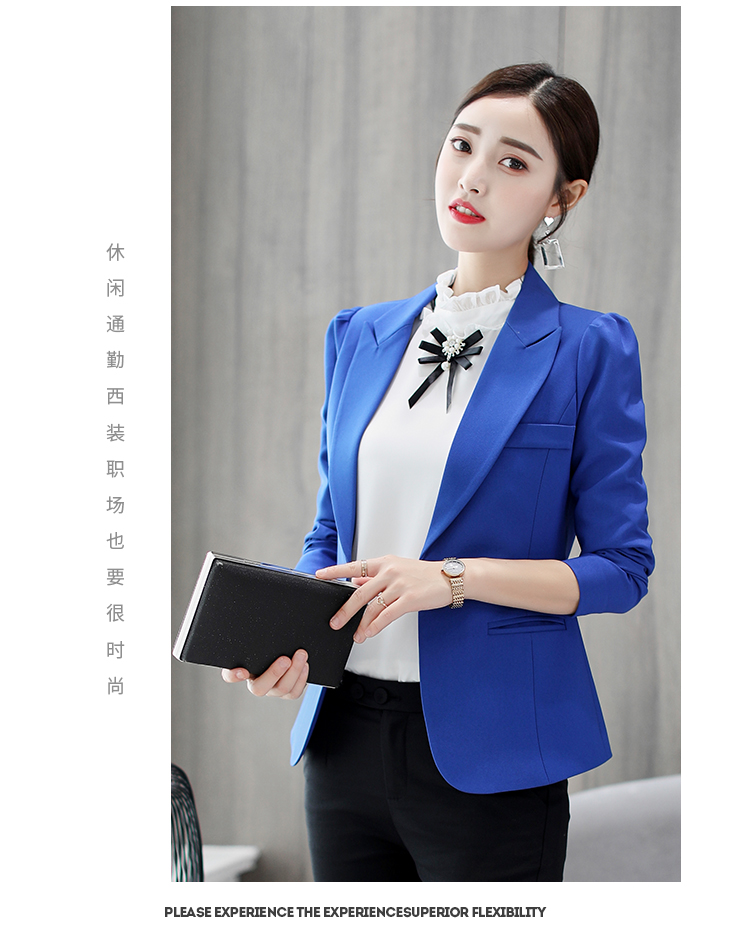 2018 thu đông mới phù hợp với áo khoác Hàn Quốc Slim dài tay màu rắn thời trang phù hợp với nữ nhỏ áo vest nữ không cổ