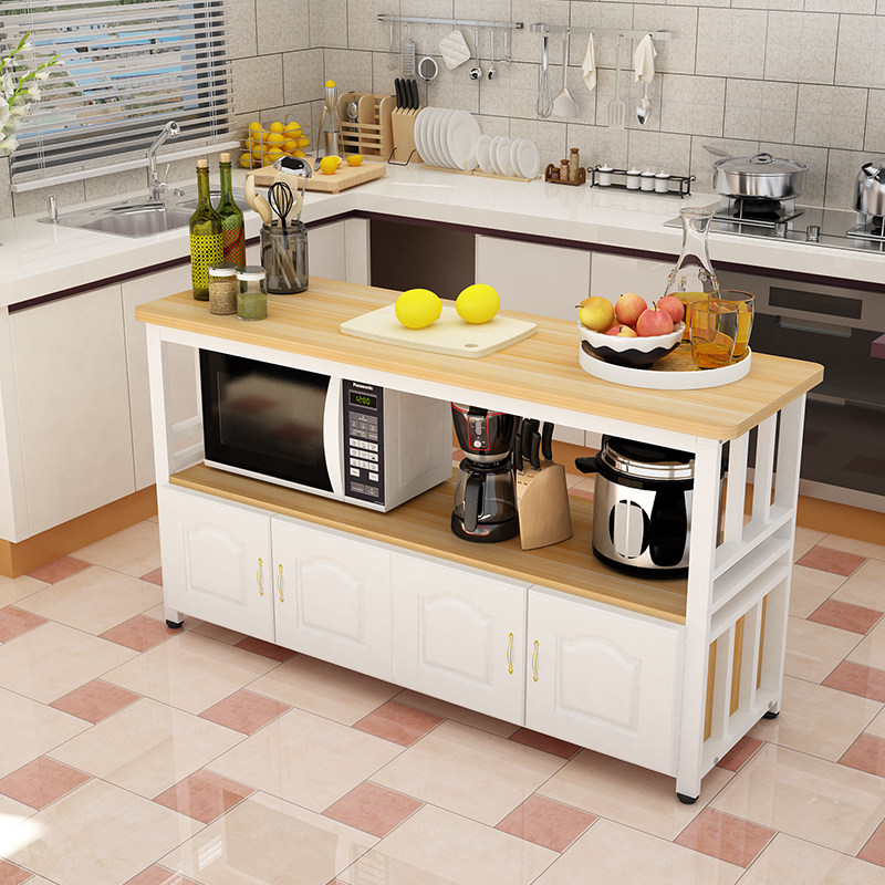 Reinforced Kitchen Shelve Microwave Oven Oven Rack Containing Cabinet Chopped Vegetable Table Multifunction Operation Table Customizable