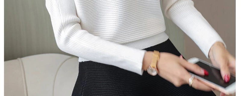 2019 mùa thu mới áo len lỏng phù hợp với nữ pettiskirt áo len nữ mũ trùm đầu - Áo len áo len cổ lọ nữ form rộng