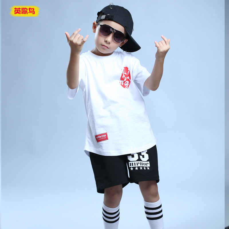 hip-hop bông chàng trai lỏng tay và cô gái dành cho trẻ em mới thực hiện quần áo ở Trung Quốc có hip hop hip hop thủy triều.