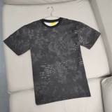 Летняя хлопковая приятная телу камуфляжная футболка с коротким рукавом, круглый воротник