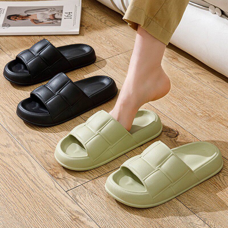 Slippery slippers women wear sandals ins summer new pvc simple home couple indoor non-slip all-match men