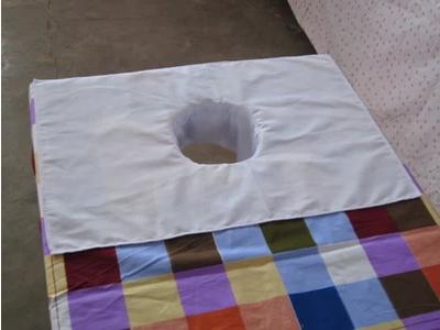 棉布洞巾按摩床 趴巾趴枕巾带孔方巾带孔洞巾60*40厘米铺巾