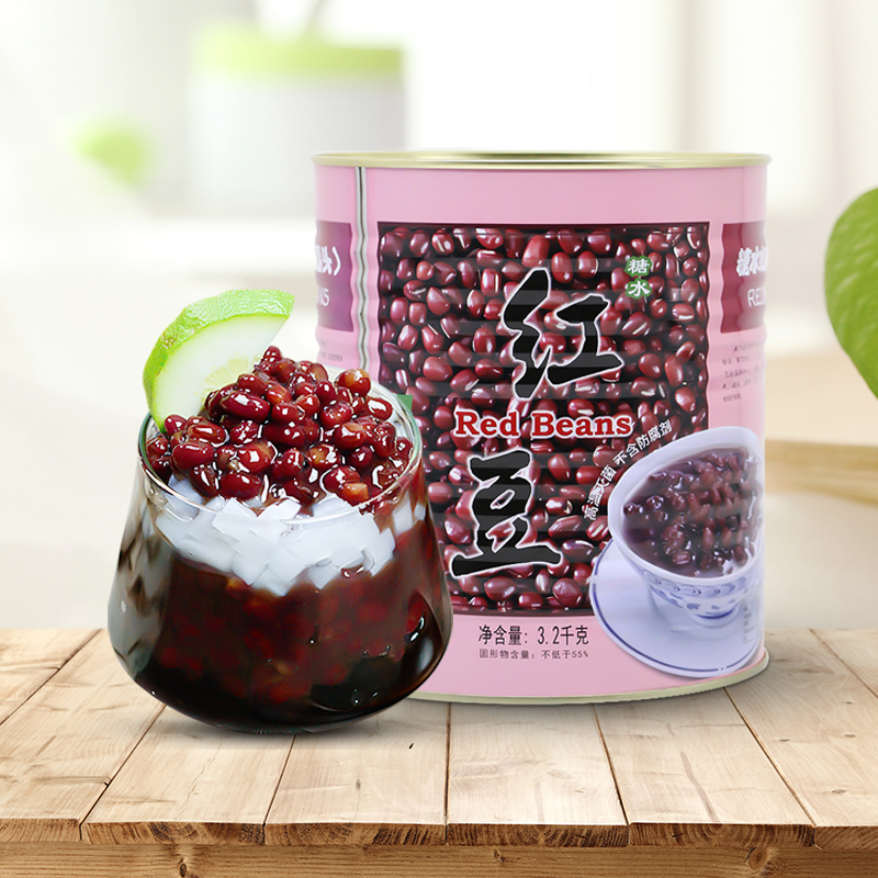 Too Lake Merrill Lynch Sugar Water Red Bean Canned 3 2kg Ready-to-cook Sugar Nahoney Beans Cooked Red Bean Milk Tea Special Large Jar