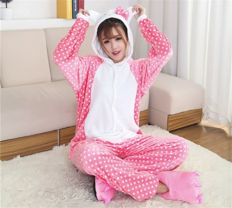 Flannel Tigger Big Wolf Stitch Phim hoạt hình dành cho người lớn Xiêm Bộ đồ ngủ dành cho phụ huynh và trẻ em