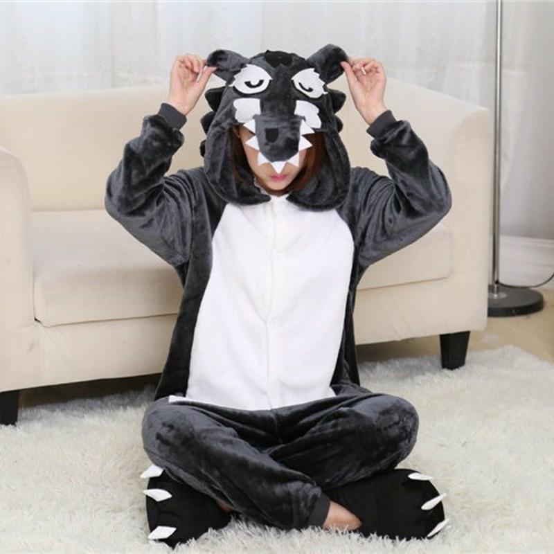 Dễ thương vui vẻ đồ ngủ nam và nữ bat phim hoạt hình động vật liên kết sáng tạo flannel mùa thu và mùa đông cá tính hiệu suất dễ thương quần áo đồ ngủ tuổi teen nam