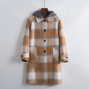 双面呢格子毛呢外套女中长款秋冬2024新款气质时髦高级感宽松大衣