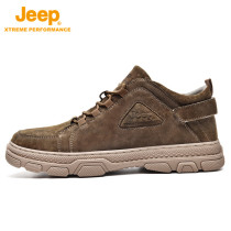 JEEP mens shoes winter Martin shoes mens low-top trendy shoes mens trendy shoes casual work shoes big head leather shoes men