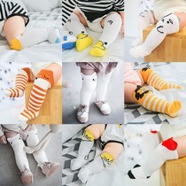 Non-slip tide baby socks Long baby striped high tube fashion over-the-knee tube socks Knee childrens stockings cotton 