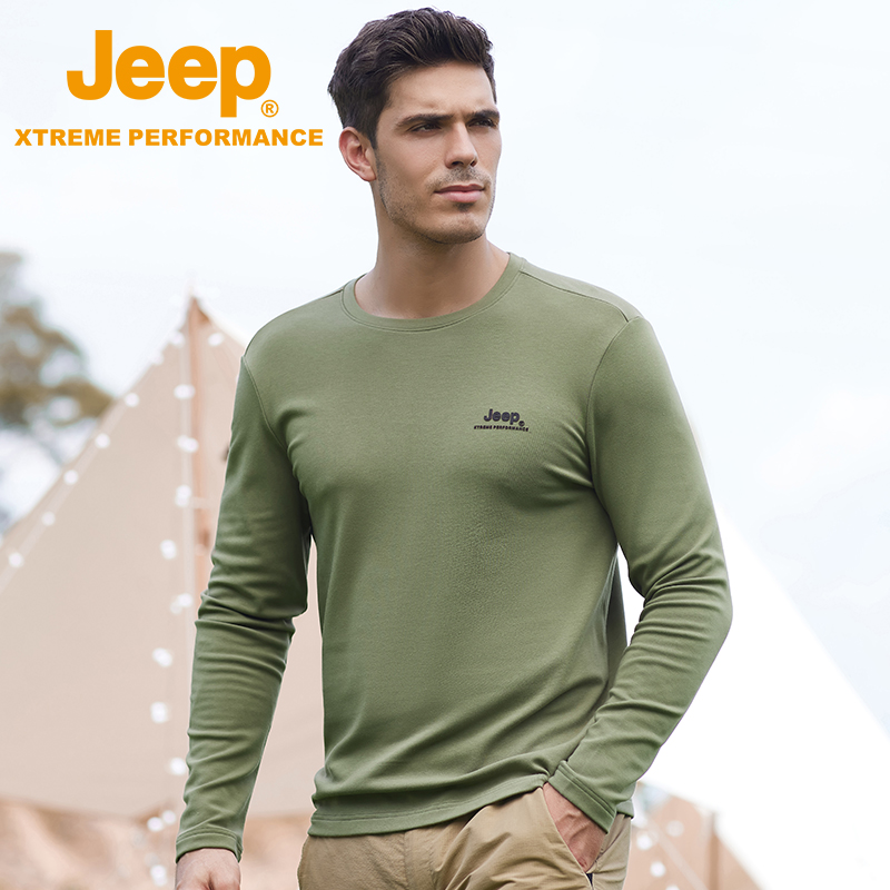 jeep Jeep 2021 new sweater for men's dry sleeve T - shirt for pure cotton warm coat tide