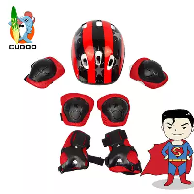 Children's roller skating protective helmet dry skating skates skating skates protective gear set skateboard bicycle knee brace 7-piece set