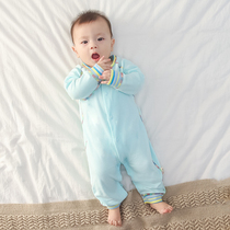 Baby conjoined clothes Spring and autumn clothes 0-3 months first sex baby 6 newborns Harcoat pure cotton climbing with long sleeves