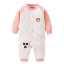 Baby one-piece clothes autumn winter style clip cotton thickened 0 years warm 1 male and female baby winter clothing 2 newborn clothes 3 months