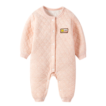 Female Baby Boy Warm Conjoined Clothing Winter Clothing 3 Months 6 Pure Cotton 1 Year Old 7 Winter 8 Thickened 0 Nip Cotton Suit